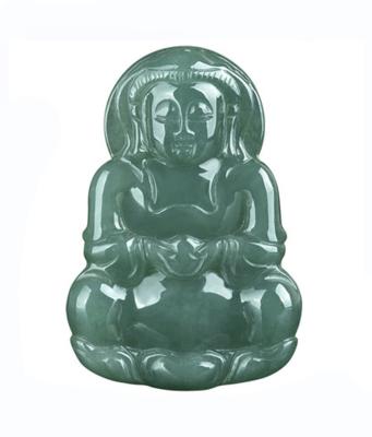 Cina Gioielli di Giada Naturale Guanyin Pendente Verde Smeraldo Giada Amuleti Collare Amuleto Per Donne Gioielli Maschi Eleganti E Stilizzati in vendita