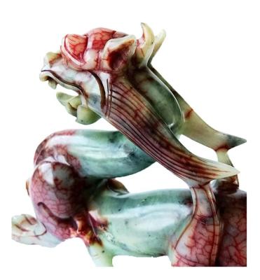 Chine Jade Pixiu Dragon Animal Sculpture sculpture verte sculptée à la main pour la forme personnalisée à vendre