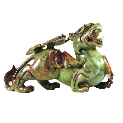 Chine 2 pièces Pixiu Ornements chinois Feng Shui Statue verte de chauve-souris de jade de 20 cm Forme personnalisée Décoration de la maison à vendre