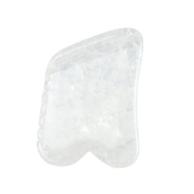 China Clear Quartz Gua Sha Massage Board Stone Natural Crystal Guasha Healing Stone Facial Beauty Body Spa Tool for Body Massage for sale