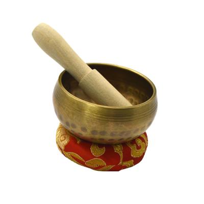 China Natural Brass Nepal Singing Bowl Set for Meditation and Yoga Authentic Nepalese Sound for sale