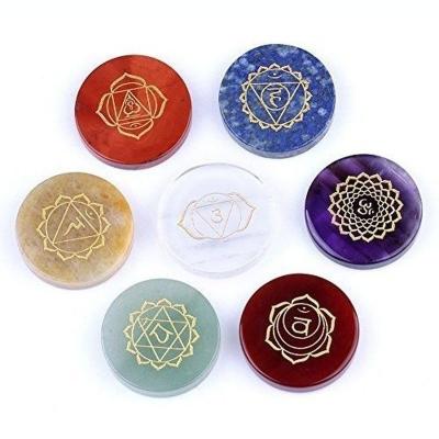 China Colorful Energy Stone Set for Feng Shui Home Decoration Seven Chakras Crystal Agate Stones in Natural Style for sale