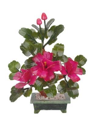 China Add a Touch of Elegance to Your Home with 3 Peony Flowers Natural Jade Potted Plants for sale