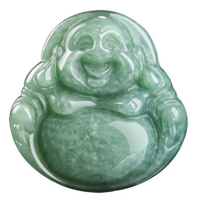 China Kunst Sammler High Class Jade Buddha geschnitzt Jadeit Buddha Anhänger für Halskette Thema zu verkaufen