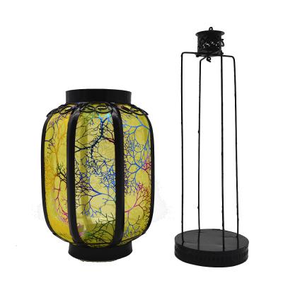 China Yellow Chinese Product Lantern 26cm Length Dia. 13cm Metal Iron Ideal for Festivals for sale