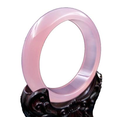 China Art Collectible Pink Hibiscus Bracelet Natural Violet Jade Bracelet A Grade Jade Jewelry Bracelet Women for sale