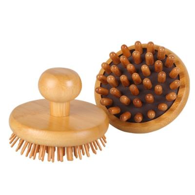 China Brown Mushroom Shape Bamboo Gua Sha Scalp Massage Airbag Comb Wooden Guasha Tool Head Relax Massager Hair Health Care Beauty Brush for sale