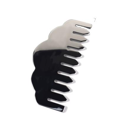 China Head Massage Equipment Custom Shape Massager Tools Face Roller Massage Metal Guasha Comb 304 Stainless Steel Guasha Comb for sale