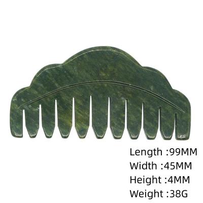 China 100% Natural Green Jade Rose Quartz Guasha And Black Obsidian White Jade Hair Comb Guasha Massage Tool For Head Massage Comb for sale