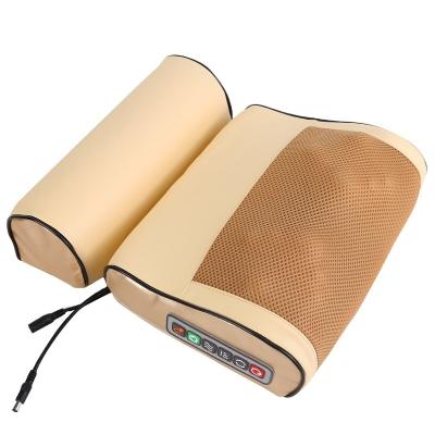 China 2023 Design Body Massage Shiastu Vibrating Heating Electric Back Massager Pillow With Heat Infrared Physiotherapy Function for sale