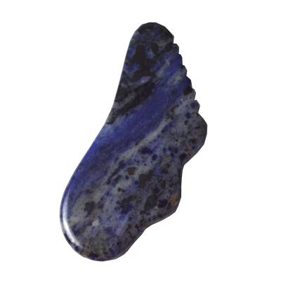 China 2024 Blue Sodalite Stone Gua Sha Mascarilla de raspado Herramienta de masaje cómoda para la eliminación de arrugas faciales y belleza de la piel en venta