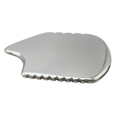 China Silver Gua Sha Facial Tool Stainless Steel Guasha Board for SPA Acupuncture for Body Face Neck and Eye Skin Care Gift for Woman for sale