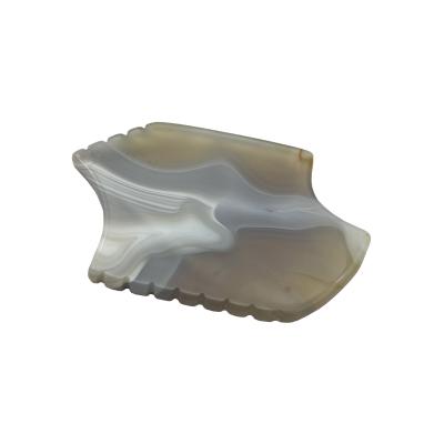 China Grauwe Agate Guasha Schraapsteen Draagbare lichaamsmassage voor natuurlijke Jade Gua Sha en huidlifting Te koop