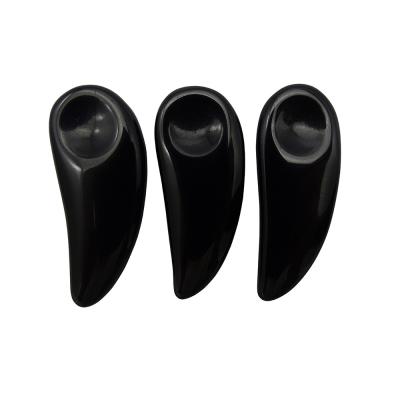 China Black Facial Massager Mini Obsidian Cosmetic Guasha Spoon Eye Cream Makeup Scoop Spatula Stick for Eye Relief Massage for sale