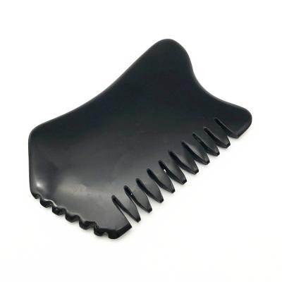 China Black Facial Massager Bian Stone Gua Sha Scraping Massage Tools Natural Jade Stone Customized Logo Body Massager for sale