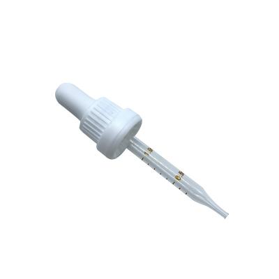 China Non Spill 18/415 Tamper Ring Dropper With Matte White NBR High Quality White Plastic Nipple For Acid Products for sale