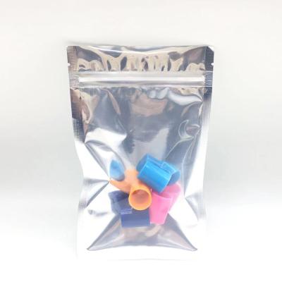 China Recyclable Empty Resealable Holographic Packaging Silver Mylar Bag With Zipper Lock For Seeds for sale