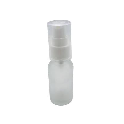 China Manufacturer Cosmetic Wholesale Frosted Glass Hand Lotion Bottle With White Lotion Dispenser Pump 60ml for sale