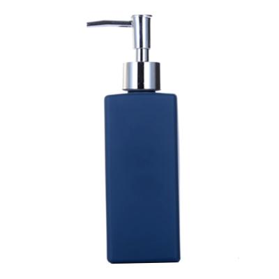 China Luxury Glass Shampoo Bottle 350ml Hotel Shower Bottle Empty Bathroom Sanitizer Lotion Hand Lotion Press Bottle for sale