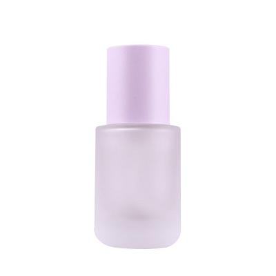 China Hot Selling Cosmetic 30ml Frosted Glass Lotion Bottle Lotion Dispenser Pump Bottle Sunscreen Body Lotion Packaging for sale