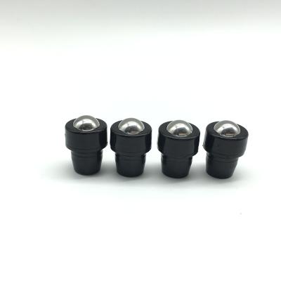 China Non Spill Black 18mm Stainless Steel Rim Massage Metal Roller For Essential Oil 5ml 15ml Doterra Bottles for sale