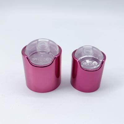 China Non Spill 18/410 20/410 24/410 28/410 High Quality Oxidation Purple Aluminum Disc Top Cap For Cosmetic Bottles for sale