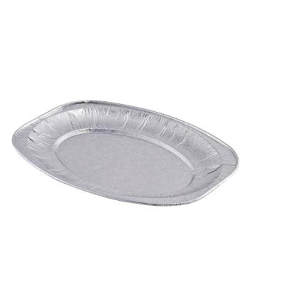 China Food Foil Container 14inch Oval Shallow Food Serving Container for sale