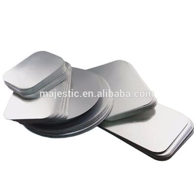 China Kitchen Use Cardboard Lid With Embossed Foil For Cover Aluminum Foil Container for sale