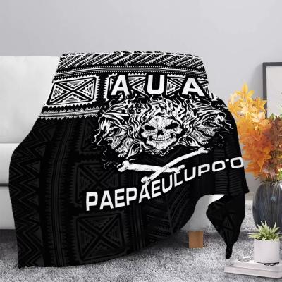 China Anti-Static Ethnic Style Samoa Polynesia Premium Blanket - Black And White AUA Paepaeulupoo Flannel Fleece Blanket for sale