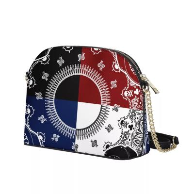 China Custom Fashion Bandana Print Lady One-Shoulder Handle Shell Bag High Quality Women Mini Messenger Bag Purses for sale