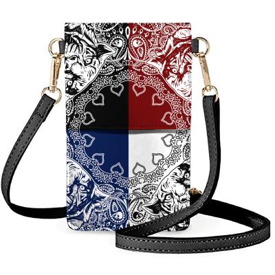 China Fashion Cell Phone Bags Storage Bag Card Holder Shoulder Purse Bags For Girls Women Ladies Bandana Print Mobile Phone Cases for sale