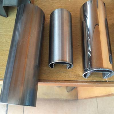 China Decorative STEEL Use SAKY ASTM A554 Stainless Steel Pipe Welded Decorative Oval Single Slot Tube for sale