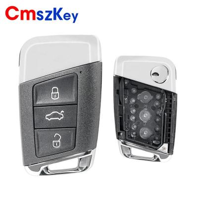 China ABS+Metal For Volkswagen Golf MK7 Passat B8 MQB 3 Buttons Smart Remote Car Key Case for sale