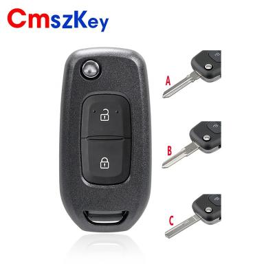 China ABS+Metal For Renault XP Megan 2 Buttons Flip Folding Blade Remote Car Key Shell Case With Uncut Key for sale