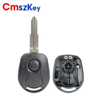 China ABS+Metal For Ssangyong Actyon Kyron Rexton 2 Buttons Shell Case With Uncut Key Remote Key FOB Blade Te koop