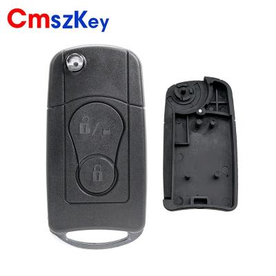 Китай ABS+Metal For Ssangyong Actyon Kyron Rexton 2 Button Modified Blade Flip Folding Remote Key Fob Shell Case With Uncut Key продается