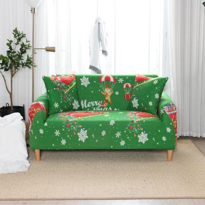 China Elastic Breathable Comfort 3 Seater Merry Christmas Sofa Cover Happy New Year for sale