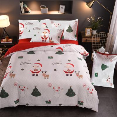 China Designer Nondisposable Brand 4 Pcs Christmas Bed Sheet Set Fleece Faux Fur Velvet Fluffy Bed Quilt Cover Bedding Set For Winter for sale