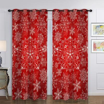 China Blackout Snow Print Christmas Curtains And Blackout Thermal Insulated Curtain For Living Room And Bedroom for sale