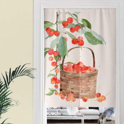 China Custom Blackout Chinese Style Cotton Door Curtain Half Door Household Partition Curtain Kitchen Bedroom Linen Door Curtain for sale