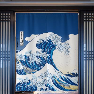 China Blackout Japanese Style Cotton And Blackout Door Curtain Household Bedroom Toilet Linen Half Door Curtain for sale