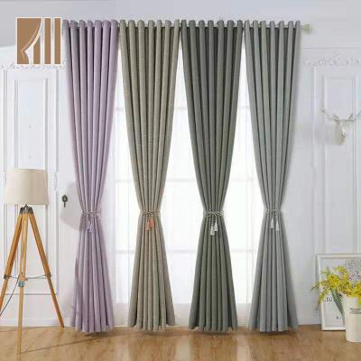 China European and American high quality custom color blackout 100% polyester style solid curtain for bedroom for sale