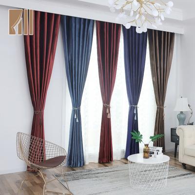 China New Modern Italian Luxury Designs Insulated Solid Curtains Blackout With Grommet for sale