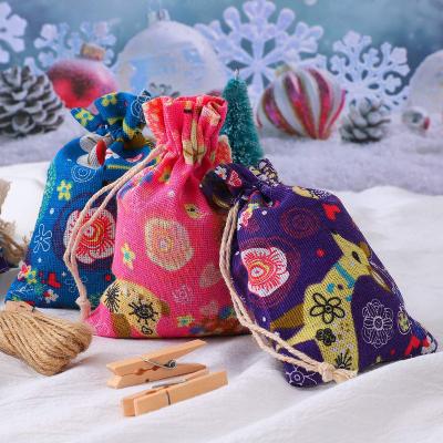 China Gift Bag Christmas Drawstring Gift Bags, 24PCS Assorted Christmas Candy Bags Gift Packaging Bags, Reusable Christmas Candy Bags for sale