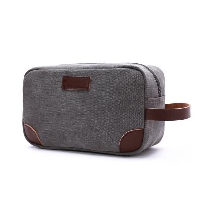 China High Quality Vintage Make Up Cosmetic Bag Toiletry Travel Bag, Cosmetic Bag Organizer, Toiletry Bag Travel Canvas Makeup Bag Coffee for sale