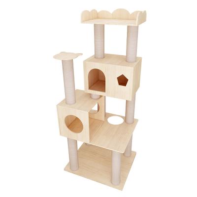 China Original Hot Sale Viable High Quality Solid Wooden Cat Climbing Frame Pet Cat Play Pet Tree for sale