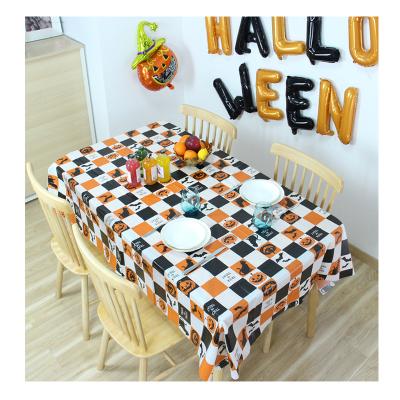 China Halloween Party Waterproof Tablecloth Plastic Rectangular Table Covers - Halloween Party Decoration Supplies for Haunted House, Purple for sale