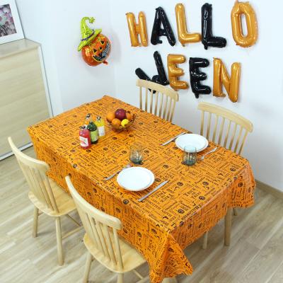 China Waterproof Rectangular Plastic Table Cover Halloween Tablecover Ghost Halloween Spider For Halloween Indoor Outdoor Party Home Decoration for sale