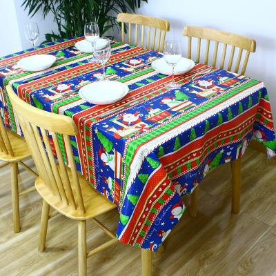 China Waterproof Plastic Christmas Table Covers Party Decorations Puddle Proof Or Reusable Christmas Wishes Tablecloth Indoor Decorations For Home for sale