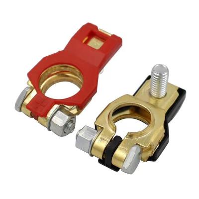 China Brass Quick Terminated L Clamp Power Supply Connection 12V Battery Connector With Cover Positive And Negative Terminals for sale